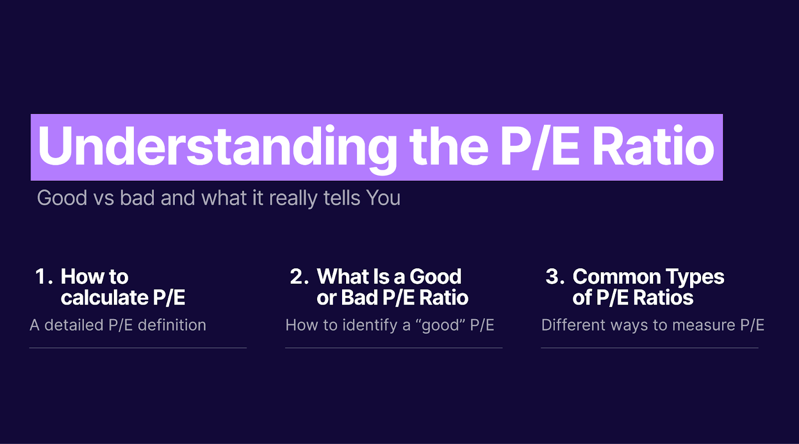 How to Calculate P/E Ratio