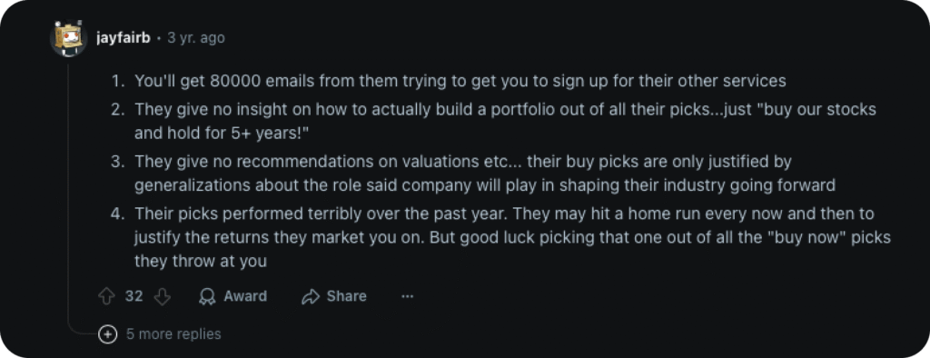 is motley fool worth it Reddit testimonial