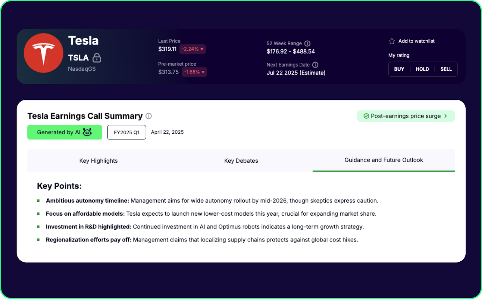 How to use AI for investing Earnings Call Summaries with AI