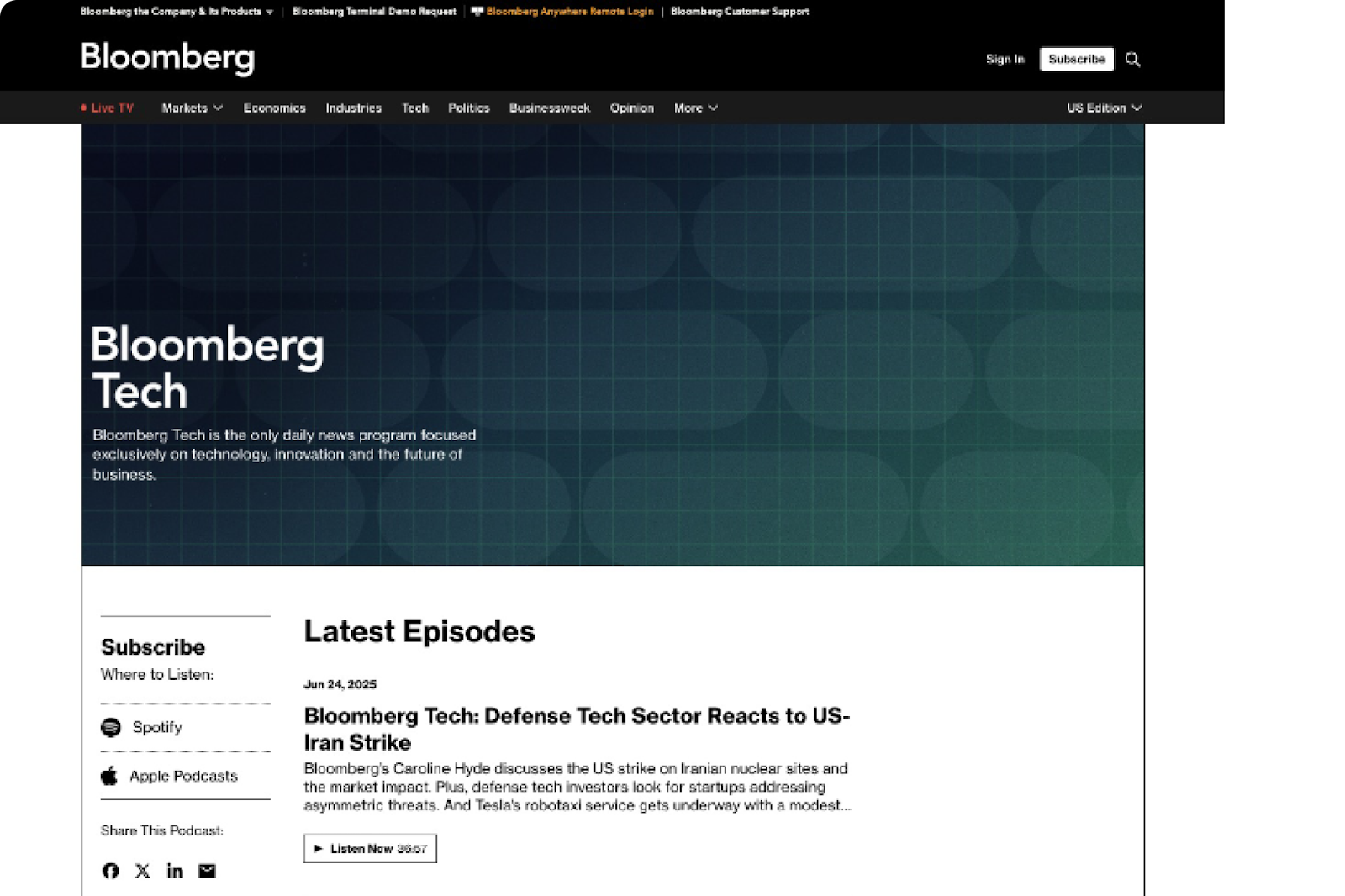 best investing podcasts - Bloomberg Technology