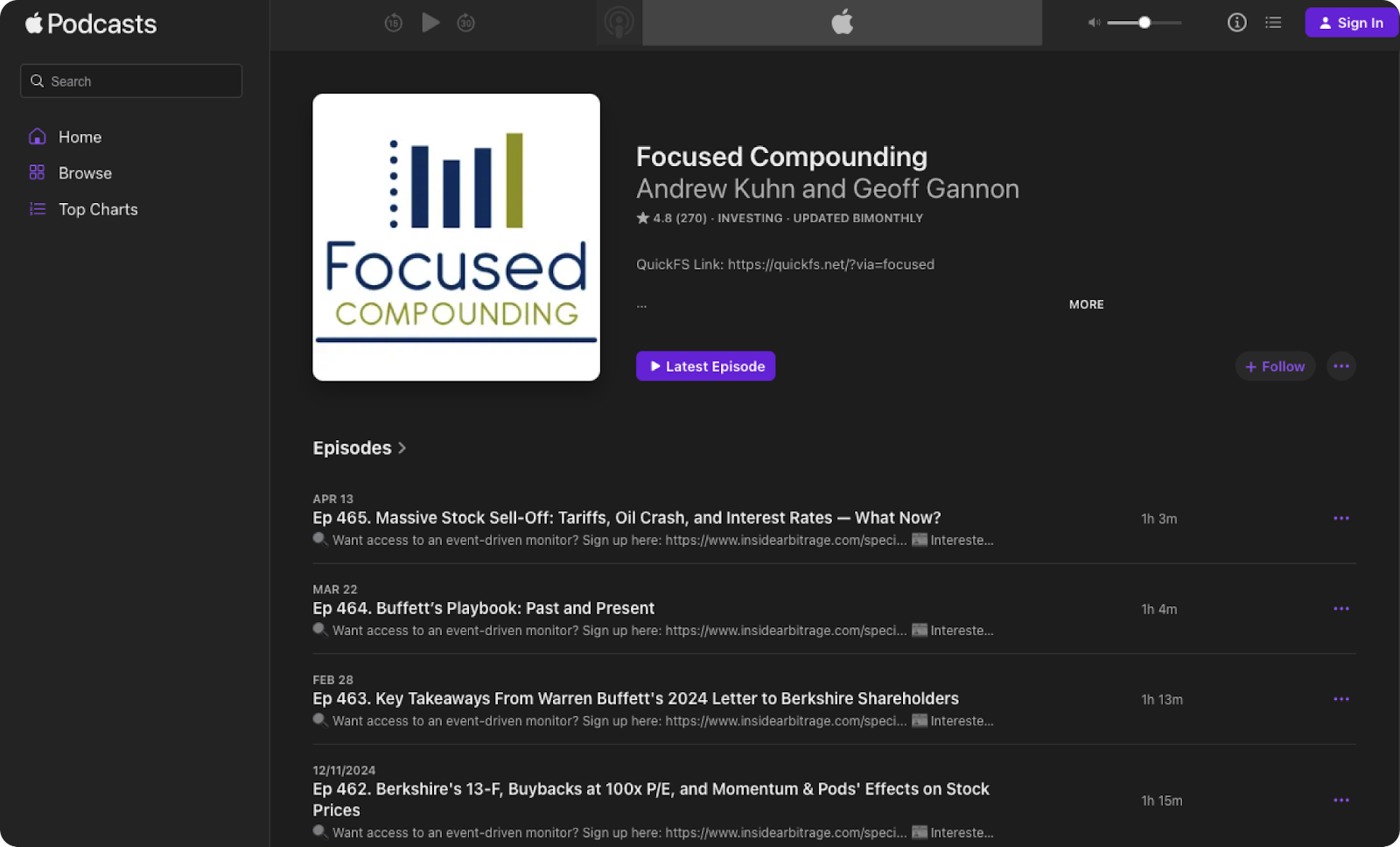 best investing podcasts Focused Compounding