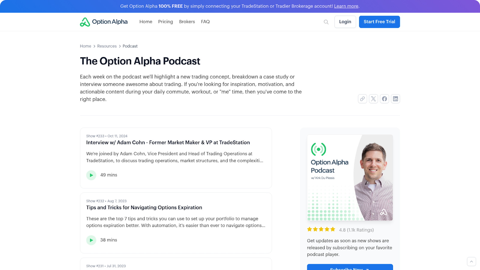 best investing podcasts - Option Alpha Podcast