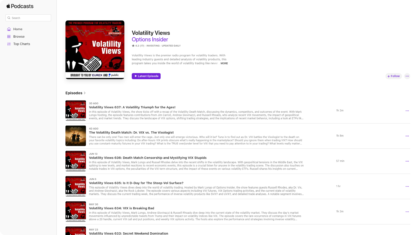 best investing podcasts - Volatility Views