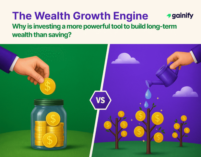 Why is investing a more powerful tool to build long-term wealth than saving