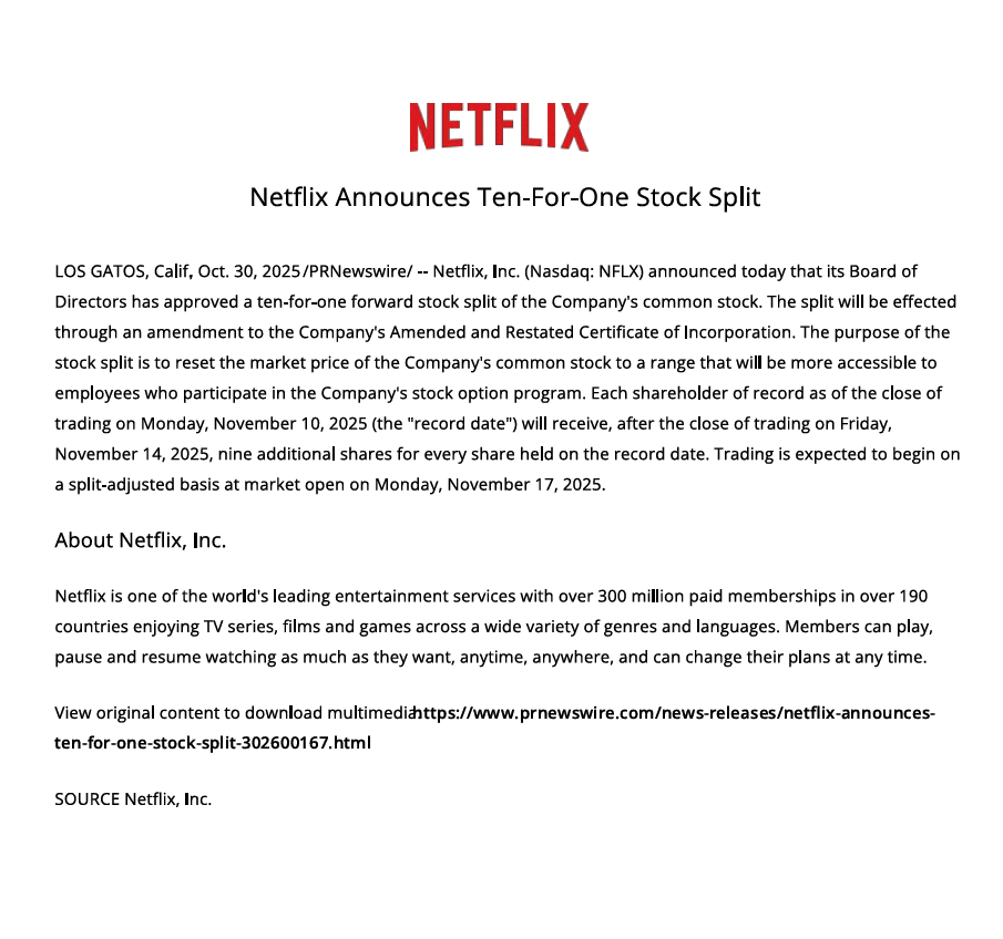 Netflix Stock Split