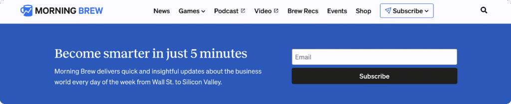 financial newsletters - Morning Brew