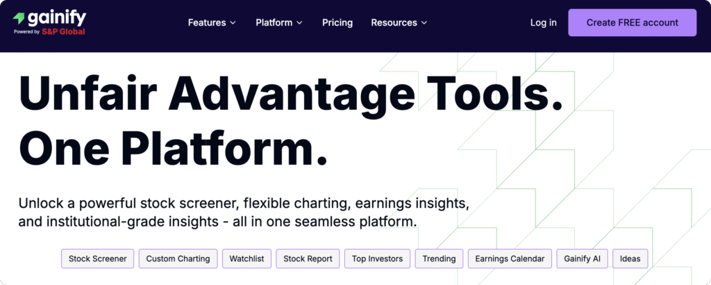 best free stock screener - Gainify's Complete Investment Research Platform