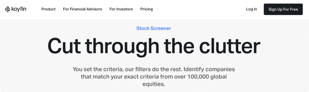 best free stock screener - Koyfin