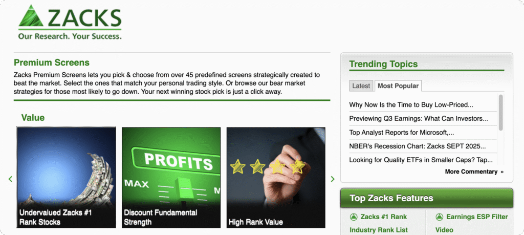 best stock screeners - ZACKS