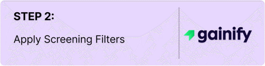 how to screen stocks - Apply Screening Filters