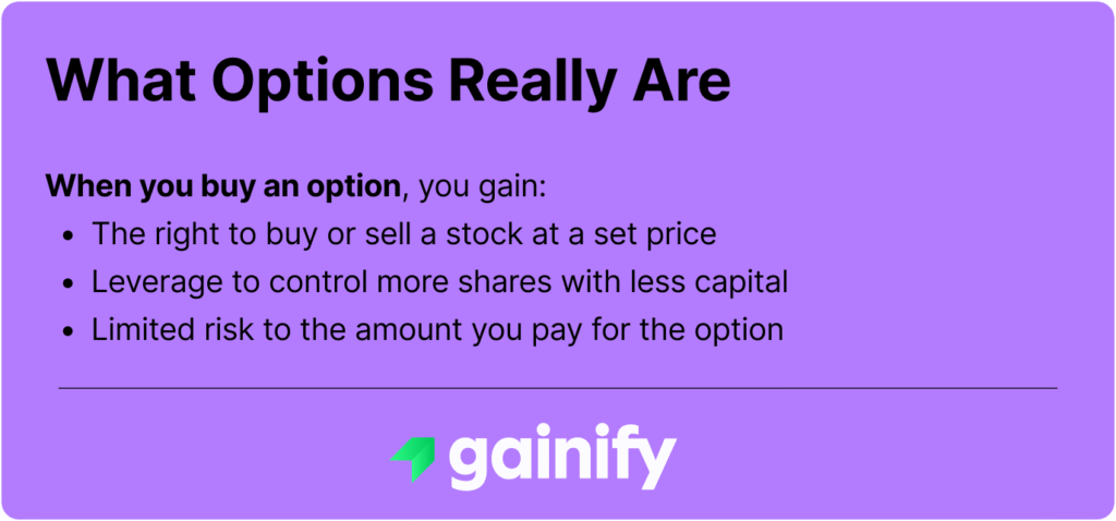 options vs stocks - What Options Really Are