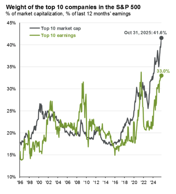 what is voo - weight of the top 10 companies in the S&P 500
