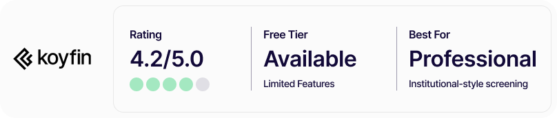 best free stock screener - Koyfin - rating