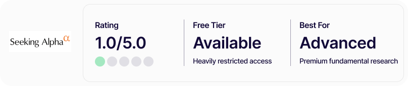 best free stock screener - Seeking Alpha - rating