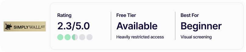 best free stock screener - SimplyWall.St - rating