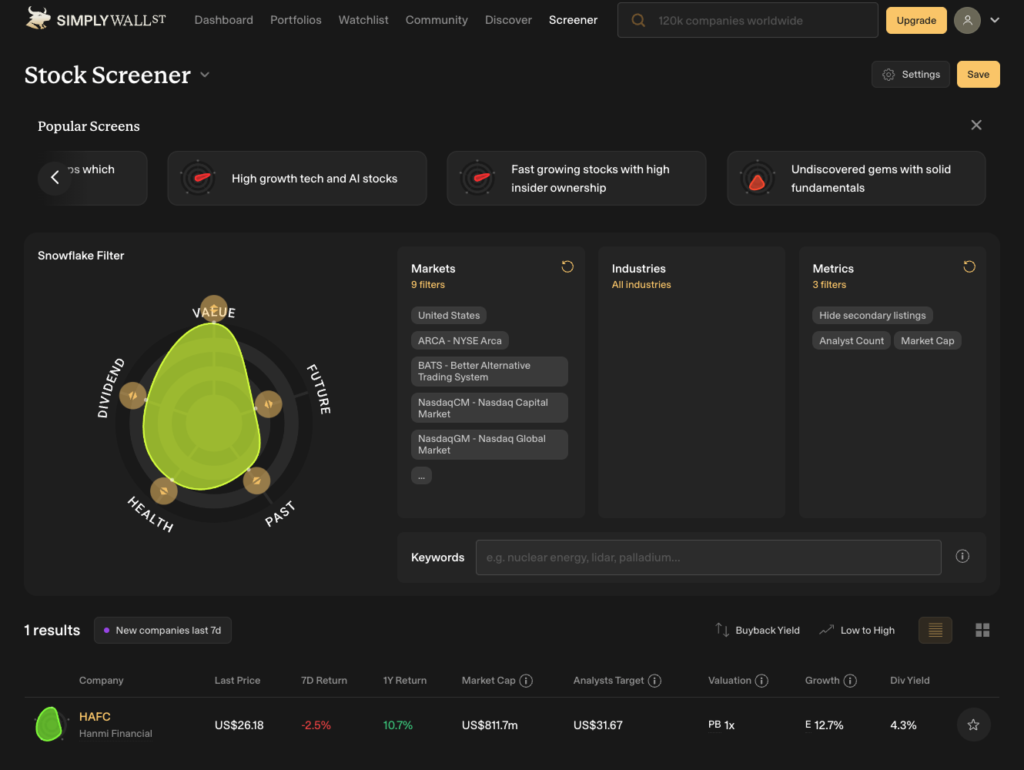 best free stock screener - SimplyWall.St