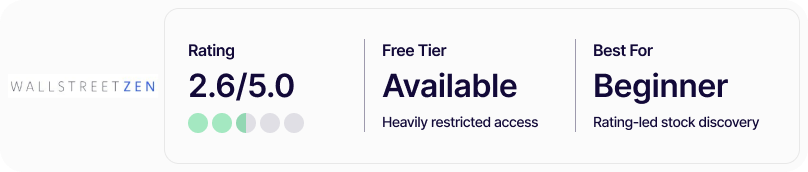 best free stock screener - WallStreetZen - rating