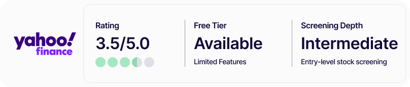 best free stock screener - yahoo finance- rating