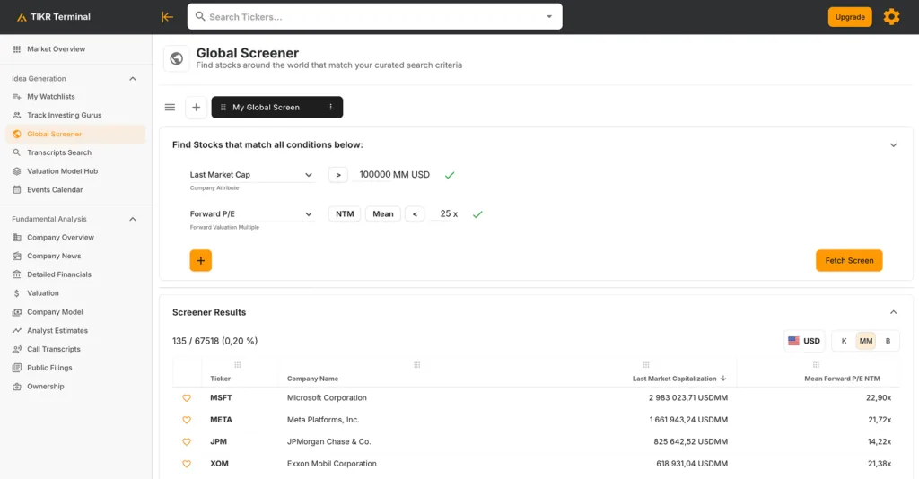best stock screeners - TIKR