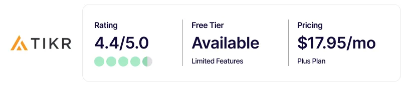 best stock screeners - TIKR - rating