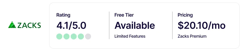 best stock screeners - ZACKS - rating